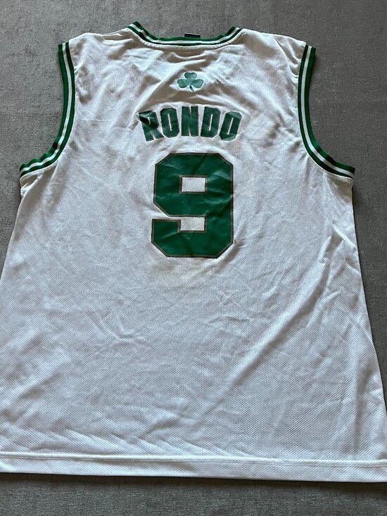 Adidas Boston Celtics Rajon Rondo Jersey Men Large White Green NBA Championship - Picture 1 of 11